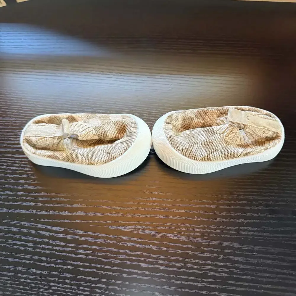 Unbranded Baby Plaid Slip-On First Walking Sock Shoes